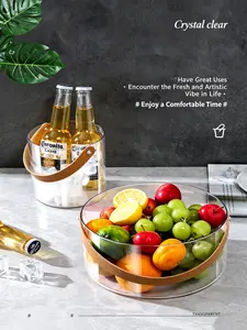 Transparent Desktop Storage Bucket, Multi-Functional Organizer Box, Creative Handheld Basket, Ice Bucket, Fruit Bowl, Pet Tray