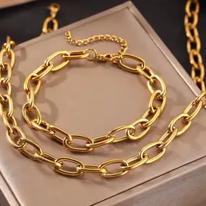 Chick Chain Link Necklace, Stainless Steel Jewelry for Women