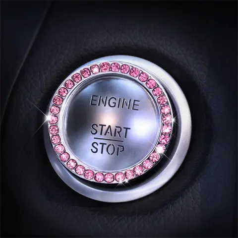 Car Keychain Decorative Sticker, Artificial Diamond Sticker, 3D Switch Shape, Water Drill Flashing Decoration, Car Motorcycle Sticker, Stickers For Cars