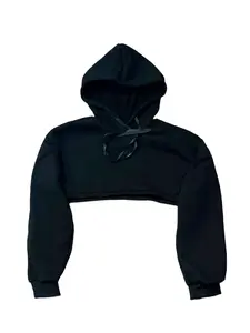 Classic Shades: Black Fleece Super Cropped Hoodie