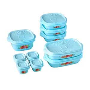 20-Piece Plastic Food Storage Container Set, Sweet Rose Design Airtight Kitchen