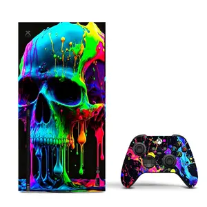 Neon Skull Vinyl Wrap Skin Compatible with X-Box Series X