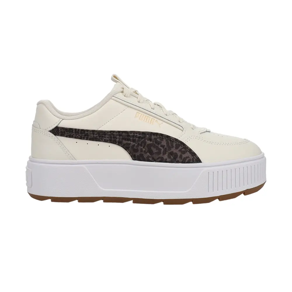 PUMA Womens Karmen Rebelle Satin Perforated Platform Sneakers Shoes Casual - Beige PUMA Womens Karmen Rebelle Satin Perforated Platform Sneakers Shoes Casual - Beige