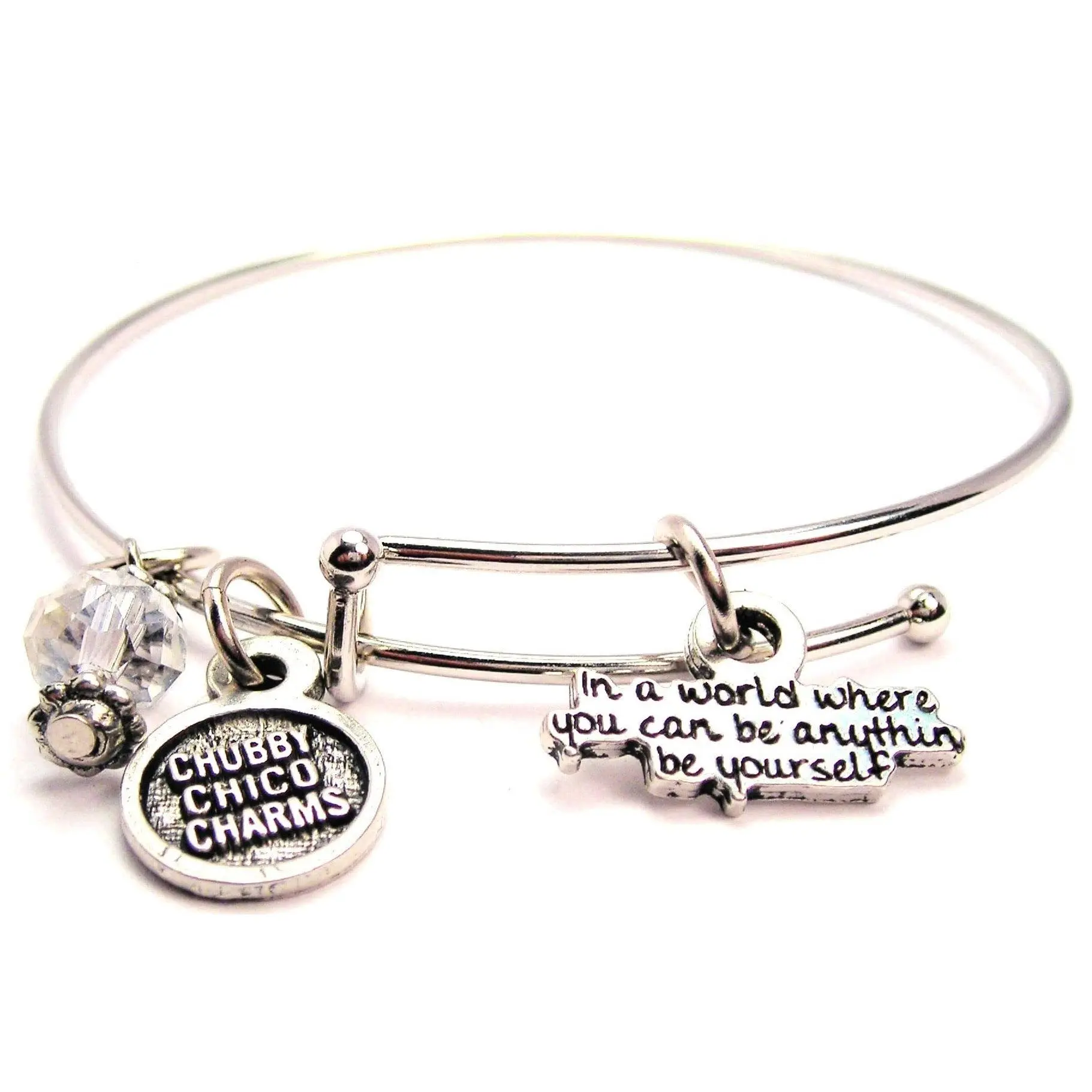 In A World Where You Can Be Anything Be Yourself Expandable Bangle Bracelet