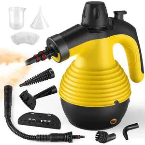 Hand-held pressure steam cleaner with 9 accessories, multi-sided steam cleaner with safety lock and 11.8 oz large water tank interior decoration mortar steam cleaner, suitable for home, car and floor, Handheld Steam Cleaning
