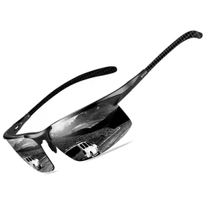 Mens Polarized Sunglasses UV-Protection: Carbon Fiber Sport Black Shades for Men Driving Fishing BC2683
