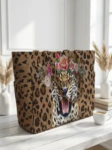 Tiger Pattern 2D Print Travel Bag, Travel Duffle Bag, Large Capacity Storage Bag, Durable Multi-Pocket Design, Zipper Closure, Casual Style, All Seasons