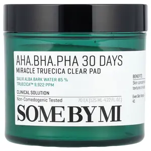 SOME BY MI AHA/BHA/PHA, 30 Days Miracle Truecica Clear Pad, 70 Pads, 4.22 fl oz (125 ml)