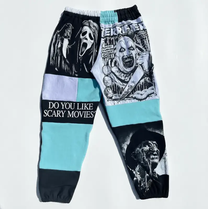 Halloween Scary Movie Ghostface Sweatpants, Spooky Graphic Jogger Pants for Men