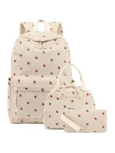 Women's Corduroy Three-Piece Set Multi Compartment Backpack, Lightweight School Backpacks Student Book Bag, Casual Daily Use, Comfortable & Durable Design Rucksack, Boho Style Backpack