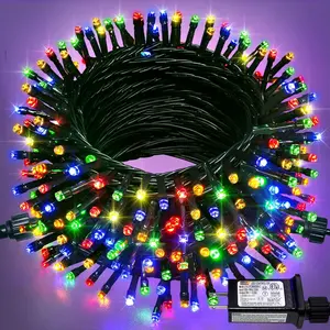 JMEXSUSS 8 Modes Christmas Tree Lights, LED Multicolor Christmas Lights Indoor String Lights Outdoor Waterproof Christmas Decoration Expandable Switch