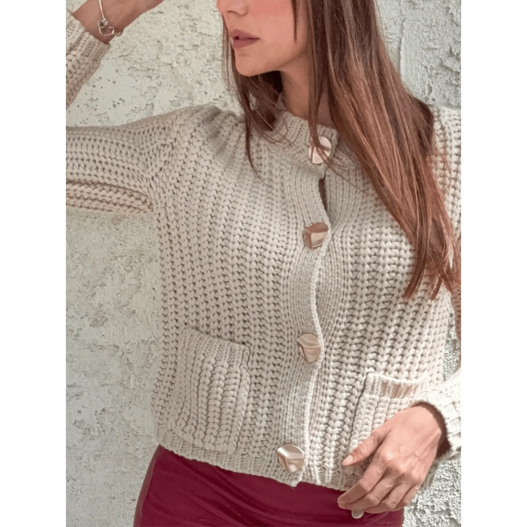 Oversized knite cream sweater