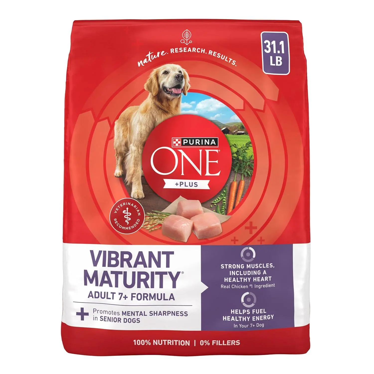 Purina ONE High Protein Dry Senior Dog Food Plus Vibrant Maturity Adult 7 Plus Formula - 8 lb. Bag