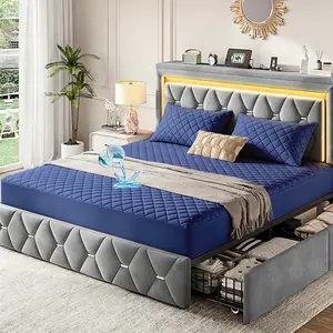 Waterproof Mattress Protector,  Pet Hair & Bedwetting Resistant, Soft Breathable Machine-Washable Mattress Cover, Non-Slip Deep Pocket, Noiseless Design for Bedroom, Suitable for  Bedroom & Hotel. Pillowcase Not Included【Elderly Gift】