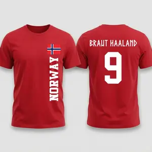 Erling Haaland Ver 4 Shirt, Norwegian soccer player, Erling Haaland Shirt, Norway Flag Game Day Shirt, Gift For Men, Football Fan Graphic Tee, Viral Shirt, Made in USA