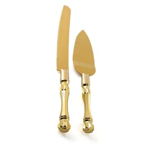 Homi Styles Gold Cake Knife & Server Set, 420 Stainless Steel Blades, Perfect for Weddings, Birthdays, Parties