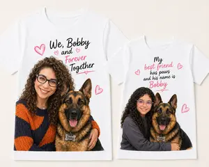 Matching Mom & Daughter Dog T-Shirts | Custom Pet Shirts | Best Friend Dog Tee | Personalized Bobby Shirt
