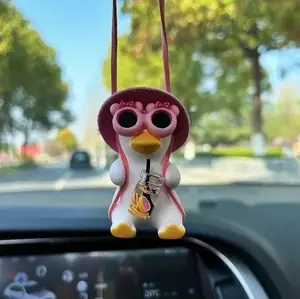 Cute Duck Design Car HangingOrnament, Car Rearview Mirror HangingDecoration, Car Interior DecorationAccessories for Women & Girls Pink
