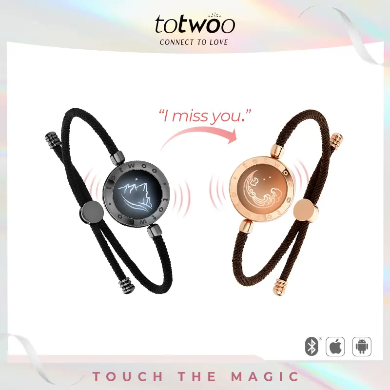 rago 6 strap garter belt long distance bracelets/touch bracelets for mother and daughter/long distance mother daughter gift/moon touch bracelets/touch bracelets/Idr bracelets