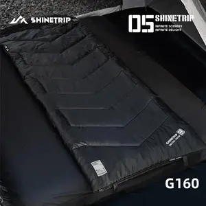ShineTrip Winter Outdoor Camping Warm Sleeping Bag [G160 Black], a multi-functional portable and comfortable adult sleeping bag suitable for 5°C to 20°C, thickened tent sleeping bag, adjustable elastic band zipper camping warm tool [80cm*220cm]