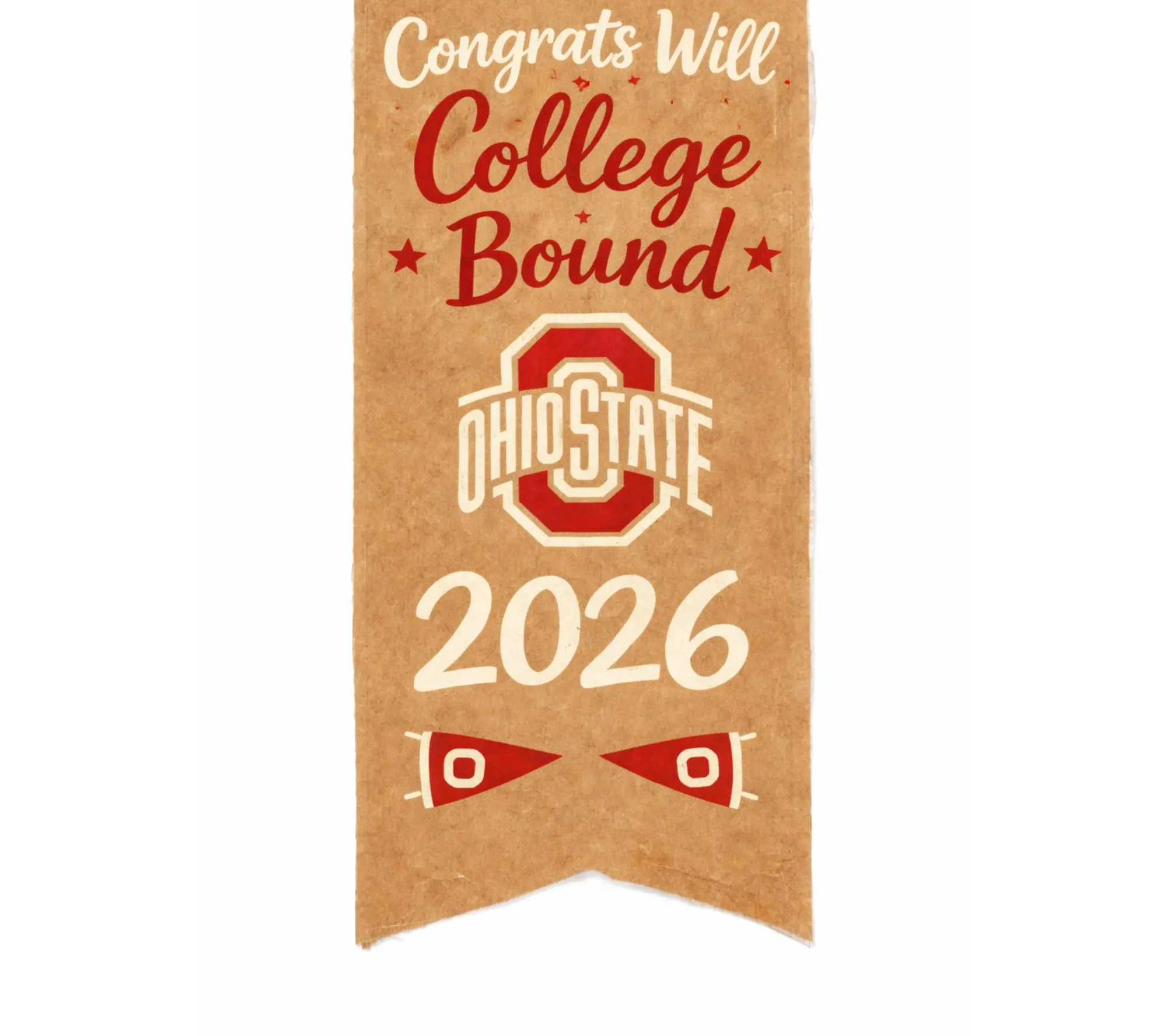 College Bound 2026 Vertical Door Banner | Hand Painted Graduation Banner | Acceptance Decor