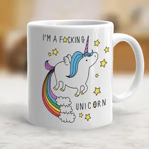 I'm A F-cking Unicorn Coffee Cup Funny Fart Rainbows Mug - scs17254