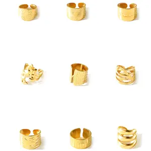 New Vintage Wide Bow Knot Ring |   Satin Finish Open Adjustable Stackable Band |   Trendy Multilayer Stripe Finger Jewelry