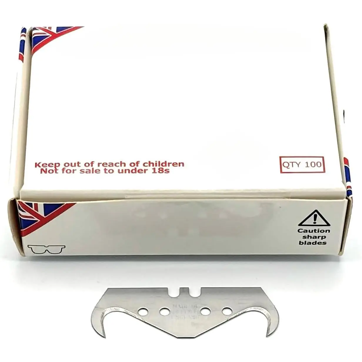Super Big Hook Trimming Blades (100-Pack) - Durable, Replaceable Steel Cutting Blades, Sports & Outdoor Protective Gear Tool Accessories for Roofing, Flooring