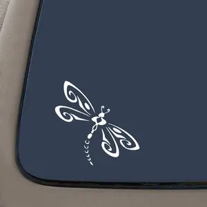 RS101 Dragonfly Die Cut Vinyl Decal Sticker for Car and Truck 4.5x4.5 Inch Premium White Vinyl Window Sticker