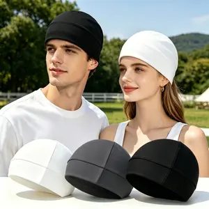 3Pcs Plain Color Skull Beanie for Men Women, Unisex Moisture-Wicking Casual Sporty Cap, Breathable Hat for Outdoor Sports for Party, Fitness, Cycling, Baseball, Swimming, Parties