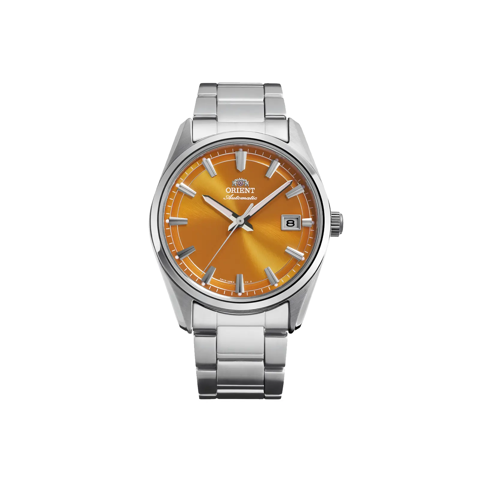 Orient Stretto Date | Contemporary 38.5mm Dress Watch | Sapphire Crystal | Orange Dial, RA-AC0R08Y30B