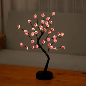 Cherry Blossom Tree Lamp 18inch 36 LED Bonsai Tree Lights Battery/USB Operated Japanese Decor Night Lights for Bedroom Home Idea Decorative Holiday Lights