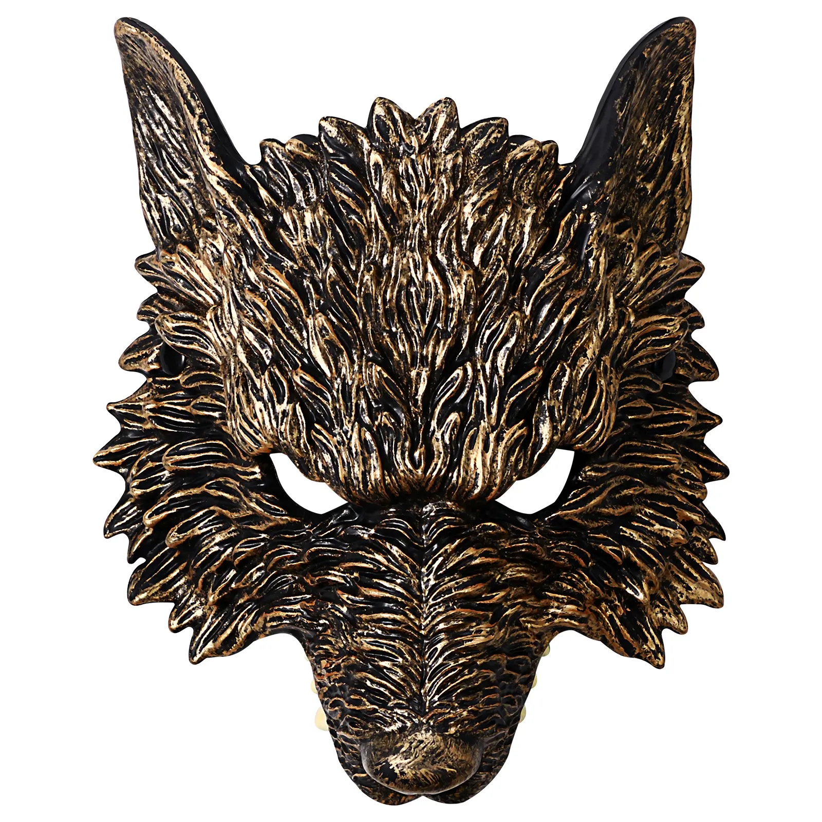 OIDEA Unisex Traditional Lightweight Breathable Plastic Half-Face Wolf Mask with PU Foam & Comfortable Fit, Antique Werewolf Accessory for Halloween Cosplay, Party Props,summerwins