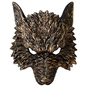 OIDEA Unisex Wolf Mask: Antique Half Face Werewolf Mask Halloween Party Cosplay Costume Animal Masquerade Masks for Men and Women