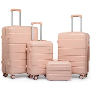 Simple And Stylish Luggage Sets 4 Piece Suitcase Spinner Hardshell Lightweight Convenient14 Inch Cosmetic Bag (14in20in24in28in)