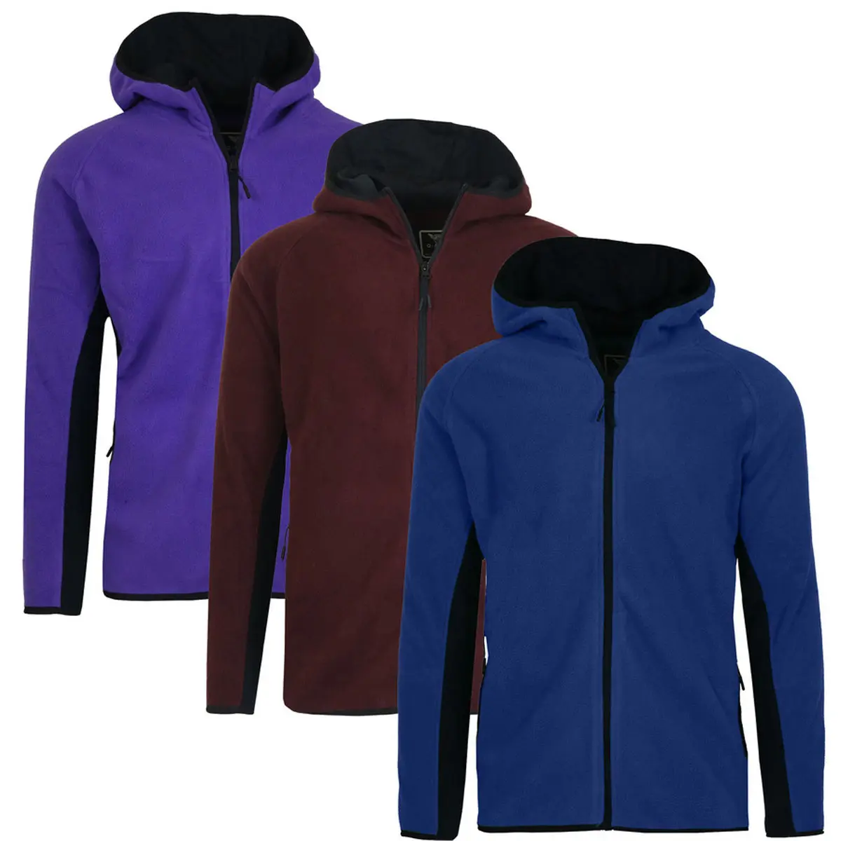 (Polar Fleece Zip) Navy-Purple-Wine