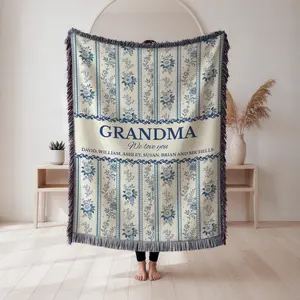 Grandmother Woven Blanket, Custom Grandma Throw, Grandma Gifts, Gifts for Grandma, New Grandma Gift, Grandma Gifts from Grandkids with Names