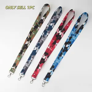 Camouflage Pattern ID Badge Lanyard & Phone Strap, Stylish Durable Multi-Color Design, Perfect for Office Use, Secure Fit