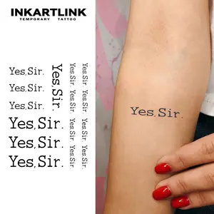 INKARTLINK magic art tattoo 2 pieces,English Short Sentence,waterproof, semi-permanent, long-lasting, temporary, simple fake stickers,for party