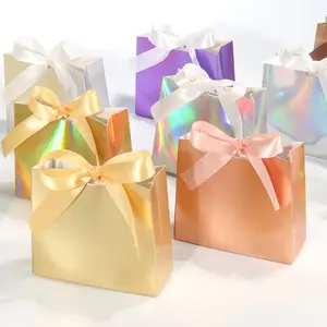 20pcs Mini Paper Bags //gold/laser Rainbow Gift Bags 11.5x4.5x10cm, Wedding Christmas Party Favors, Graduation Soap Packaging, Party Gift Packs