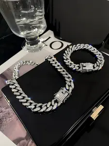 Men Women Hip Hop Jewelry Set, Cuban Figaro Set Chain Necklace Bracelet, Daily Wear Accessory, Unique Design, Perfect Gift Idea