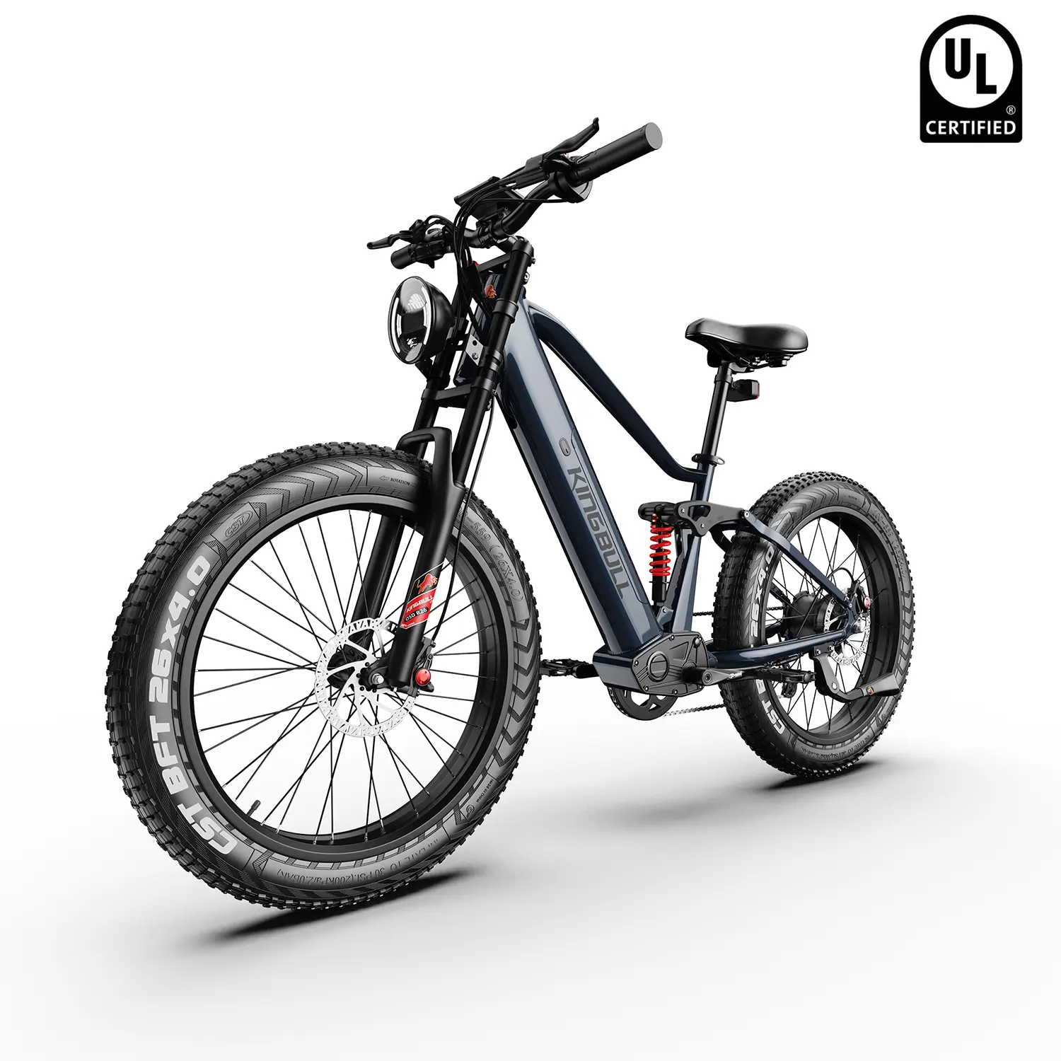 Kingbull Rover 2.0 Fat Tire Ebike - All Terrain Bicycle for Adults, 1300W Peak Output Motor, Dual Suspension, 720Wh Battery, 28 MPH Max Speed, Off Roading Bicycle, Dual Suspension Ebike, Mountain Biking, Trail Riding