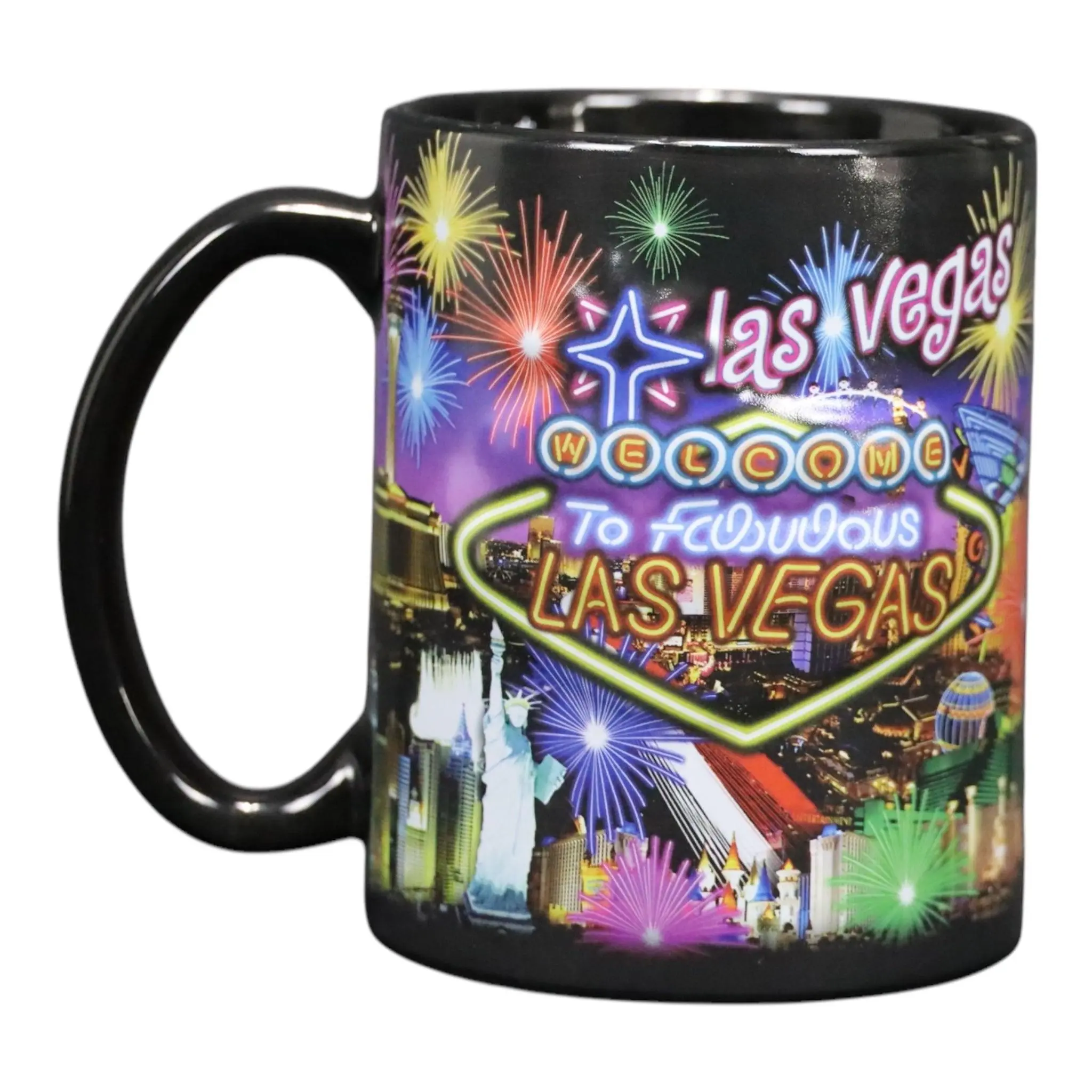 Las Vegas Neon Fireworks Souvenir Mug — 22 oz