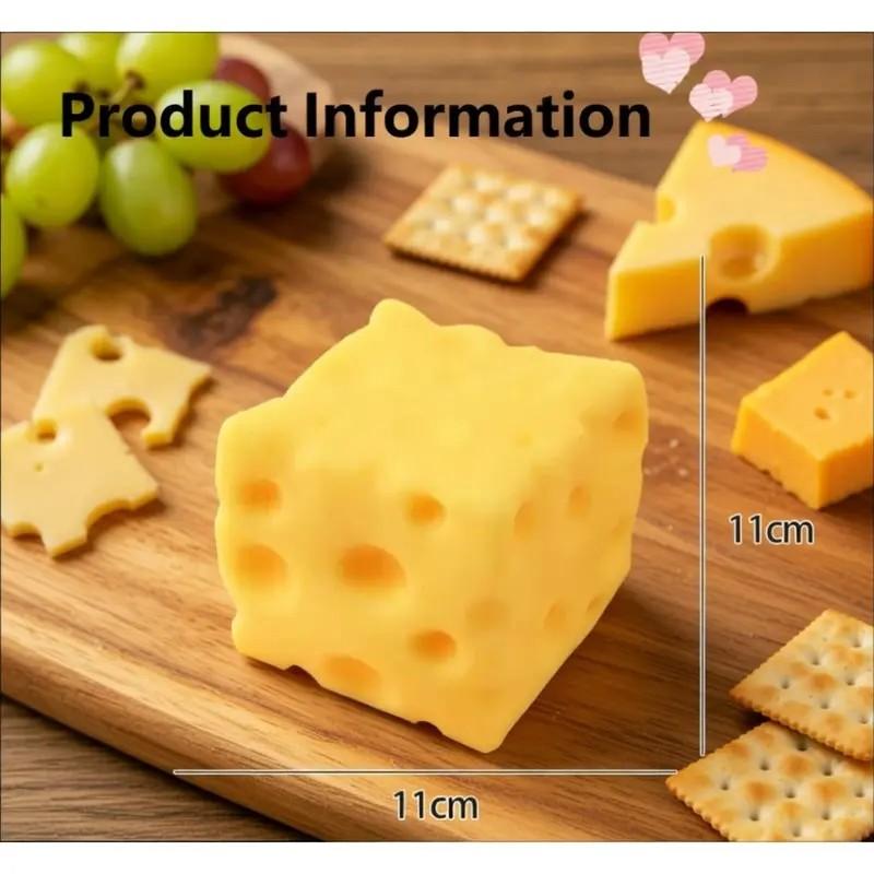 Squishy Cheese Block - Yellow Moldable Fidget Toy for Kids & Adults, Stress Relief Sensory Squeeze Toy, Fun Play & Relaxation, Perfect Easter Gift