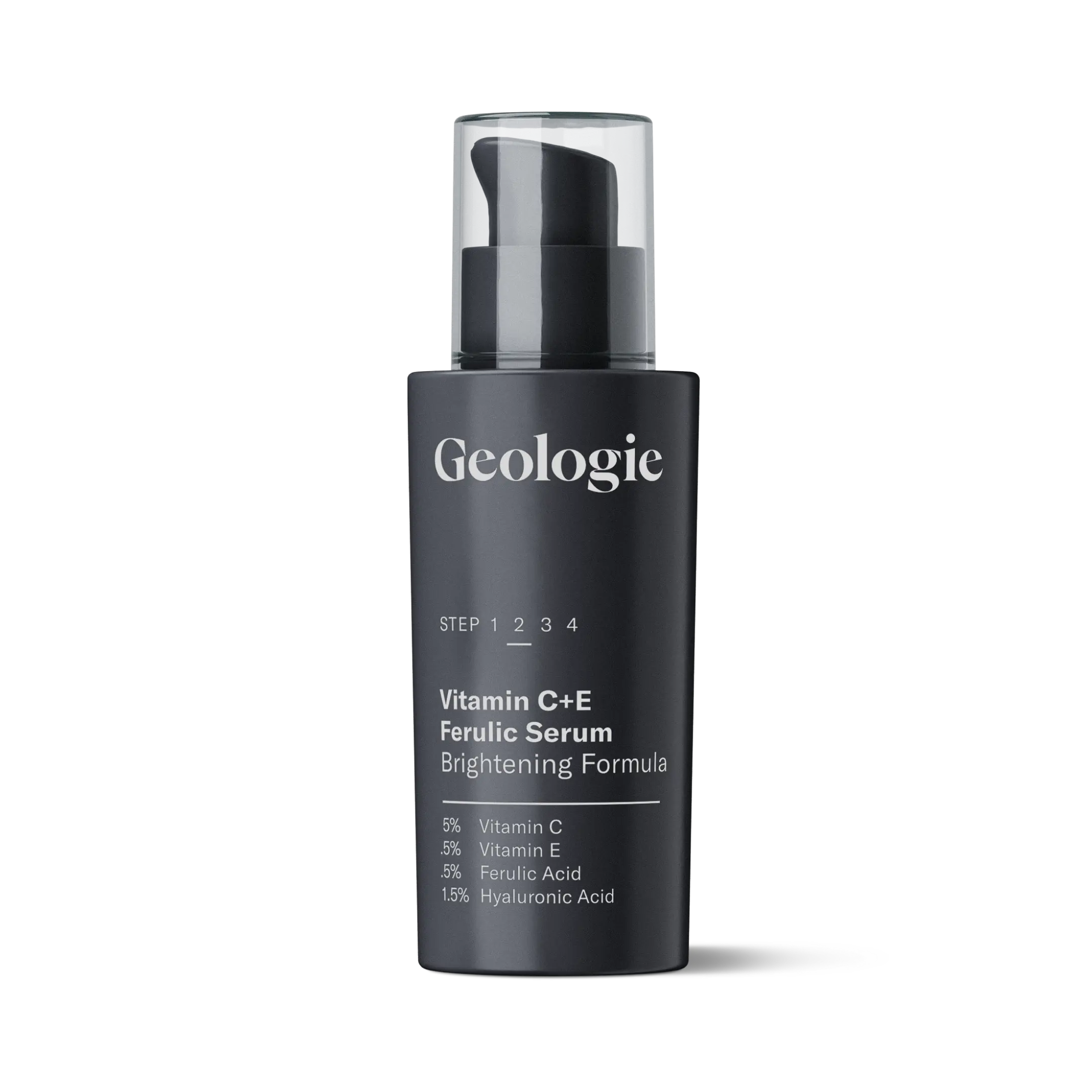 Geologie Vitamin C+E Ferulic Acid Face Serum | Brightening & Firming Anti-Aging Gel Formula | 5% Stabilized Vitamin C + 0.5% Vitamin E + Ferulic Acid