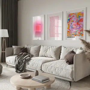 Aura Poster, Psychedelic Print, Retro Gradient Poster, 70s Poster, Nostalgia Prints, Positive Affirmation Posters, Aesthetic Prints Set  OF 3 UNFRAMED