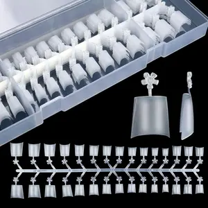 300PCS Short Coffin Nail Tips, Half Cover No C Curve Nail Tips, 12 Sizes Full Matte Coffin Nails Tips for Acrylic Nails Professional, Acrylic Short Press on nails for Nail Extension at Home DIY Salon