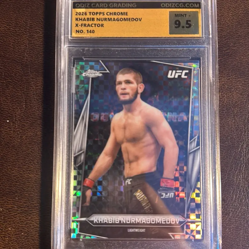 2026 Topps Chrome Khabib Nurmagomedov X-Fractor ODIZ Graded 9.5 Trading Card