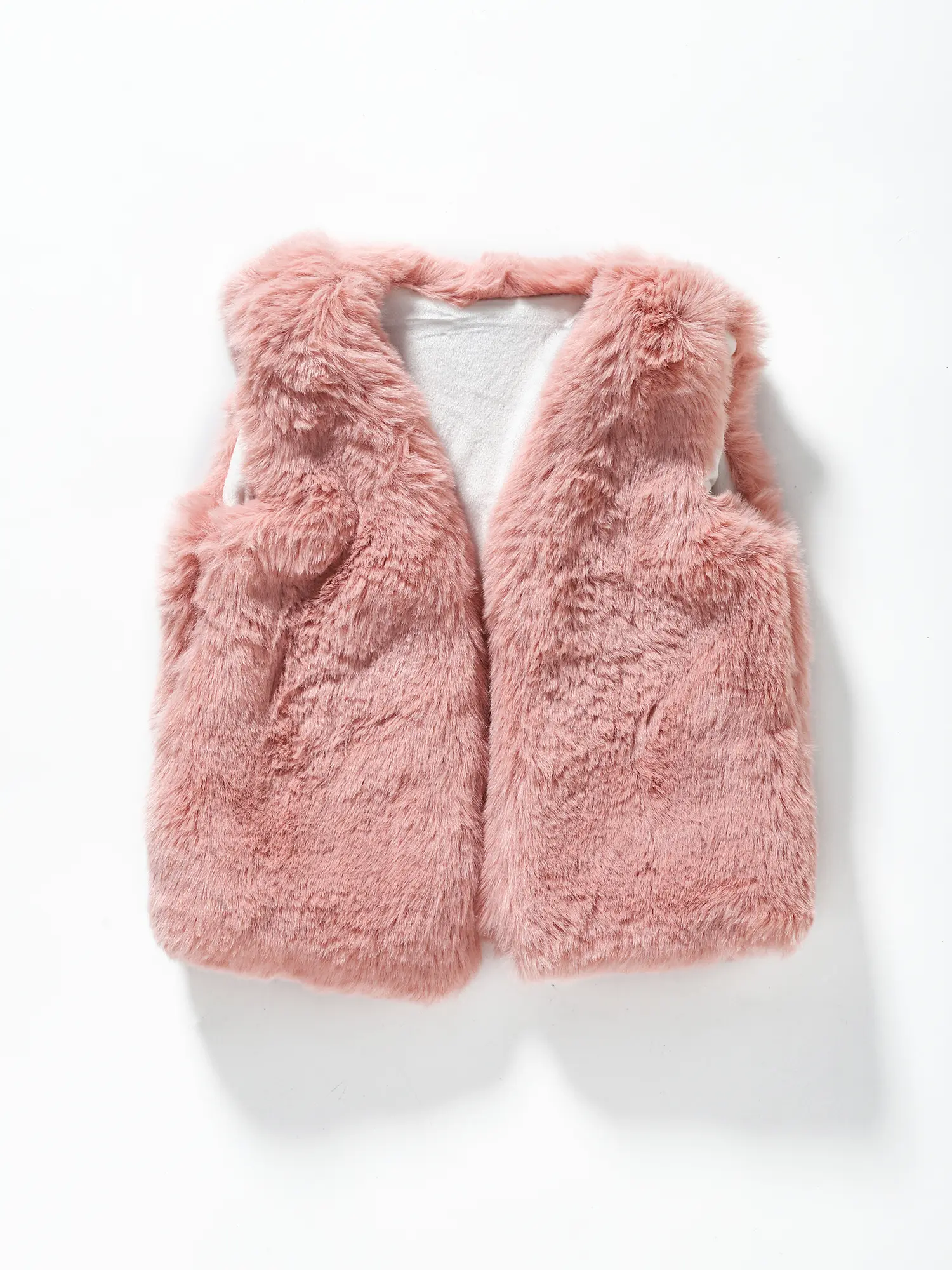 Winter Pink Fur Girls Vest, Affordable Fashion, Fuzzy Jacket