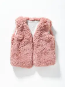 Winter Pink Fur Girls Vest